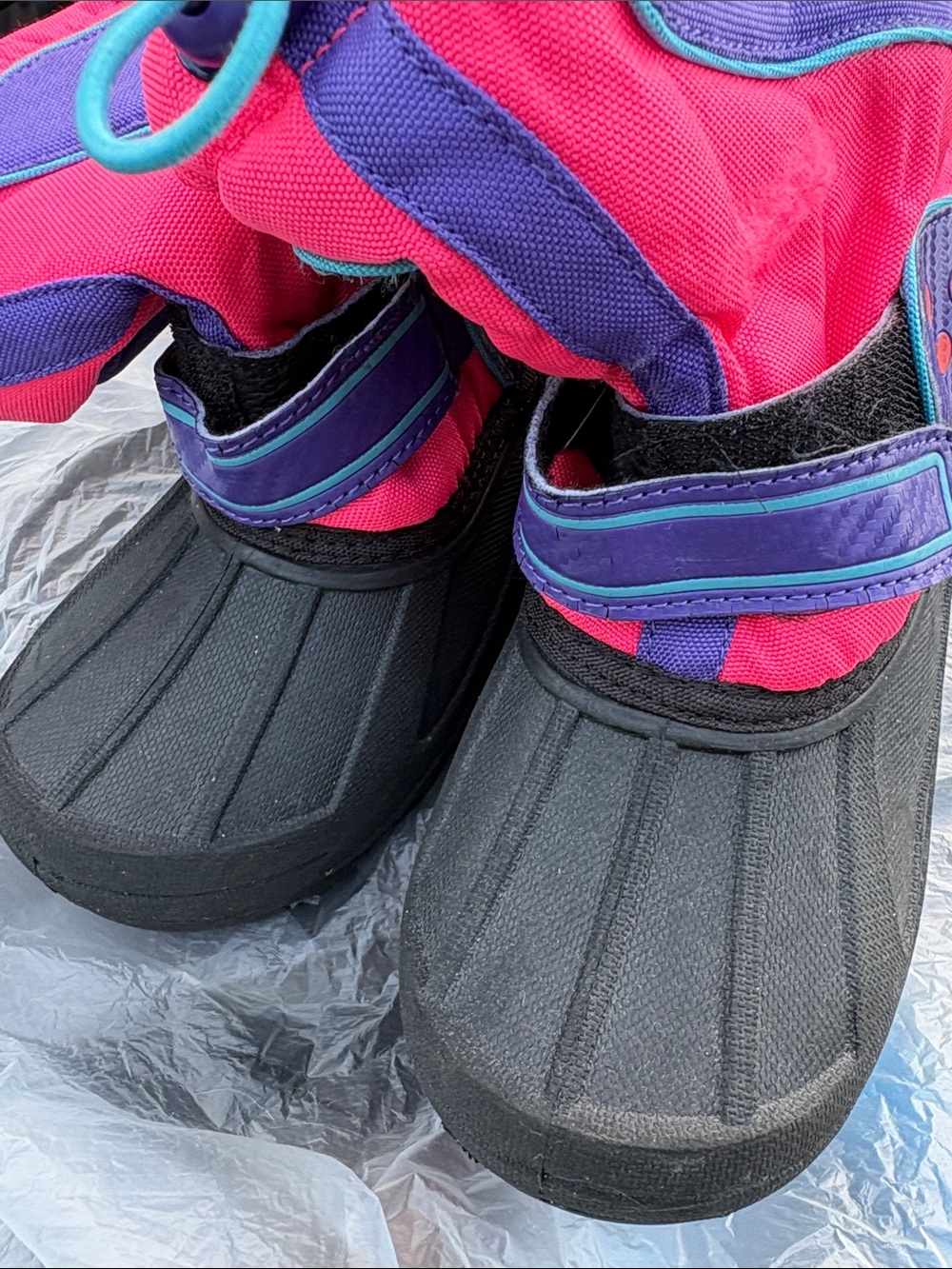 Kids Waterproof Snow Boots - Pink, Purple & Black